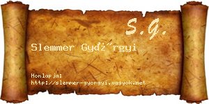 Slemmer Györgyi névjegykártya